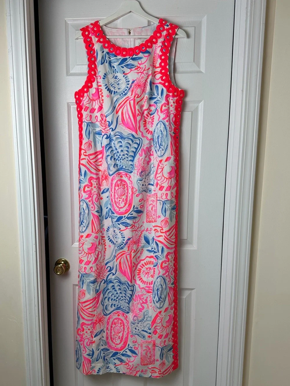 Lilly Pulitzer Sadie Maxi Romper Dress NWT in Resort White Sun Sea Sand Size 12 - Picture 6 of 11
